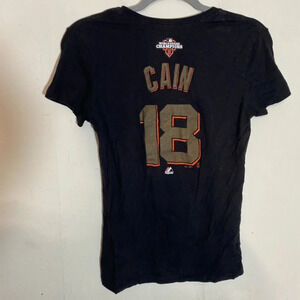 Majestic San Francisco Giants Matt Cain Gold World Series Shirsey 18 Shirt Sz M